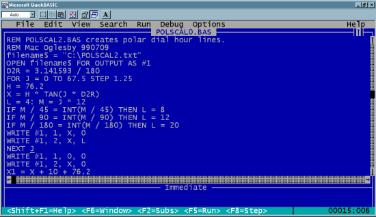 Figure 8: A Program Opened in QBASIC