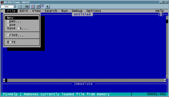 Figure 4: Exiting QBASIC