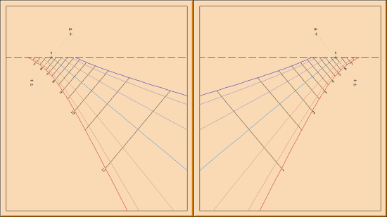 Figure 6: Vertical Direct East and West Sundials