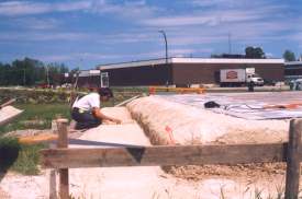 Preparing the shelf.
