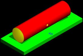 Figure 8: E-W Horizontal Cylinder Sundial with Hole to South - Cylinder Orientation