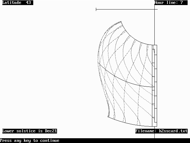 Figure 4: H2SS Sundial - QBASIC Screen Output