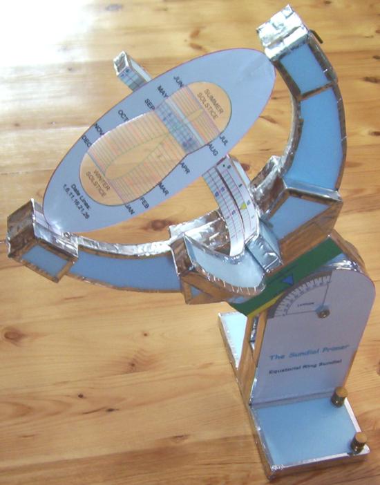 Standard Time Equatorial Ring Sundial - Transparent Analemmic Gnomon