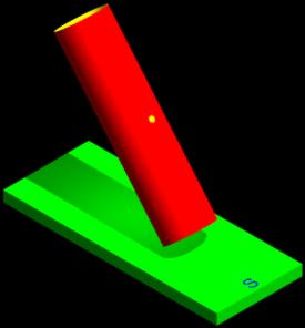 Figure 14: Polar Cylinder Sundial with Hole to Celestial South - Cylinder Orientation