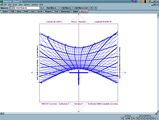 Figure 2: Horizontal Bifilar Sundial