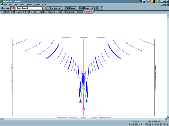Figure 9: Double Bifilar Sundial - Vertical Noon Hour Line