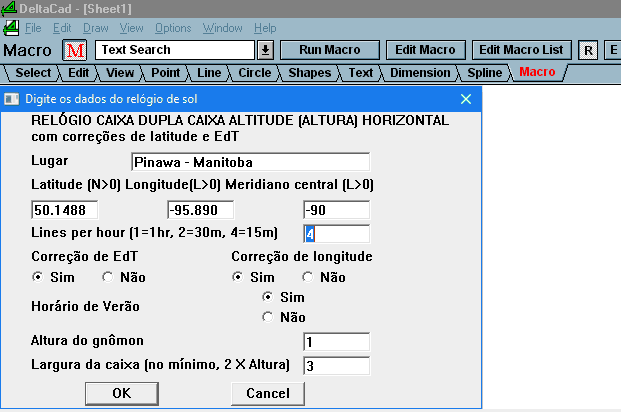 Figure 1 - Horizontal Double Box Altitude Sundial Macro