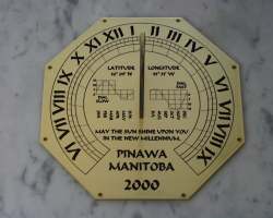 Sundial made of brass.
