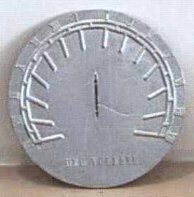 Completed aluminum sundial.