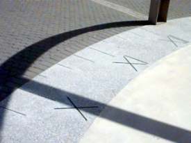 A view of the hour markings.