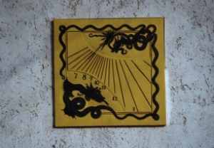 Completed vertical sundial.